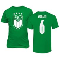 T-shirt unisexe Euro Soccer 2024 Italie #6 Marco Verratti — T-shirts pour hommes
