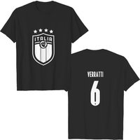 T-shirt pour hommes Euro Soccer 2020 Italie #6 Marco Verratti — T-shirts pour hommes