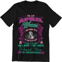 T-Shirt Homme April Woman I Was Born With A Mouth I Can't Control — T-shirts pour hommes