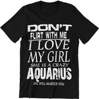 T-shirt Horoscope Verseau Ne Flirtez Pas Avec Moi J'aime Ma Fille — T-shirts pour hommes