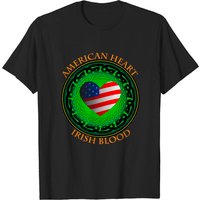 T-shirt Américain Irlandais Coeur Sang pour Hommes — T-shirts pour hommes