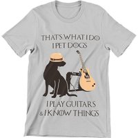 What I Do I Pet Dogs I Play Guitars T-Shirt for Men