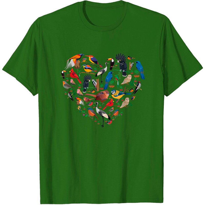 T-shirt de Bird Watching pour hommes - Design Coeur d'Amateur d'Oiseaux — T-shirts pour hommes
