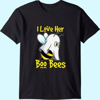 T-shirt pour hommes I Love Her Boo Bees Halloween Costume Couple — T-shirts pour hommes