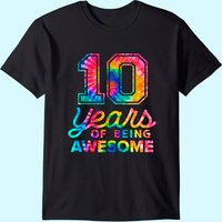 T-Shirt Tie Dye 10e Anniversaire pour Hommes - Noir — T-shirts pour hommes