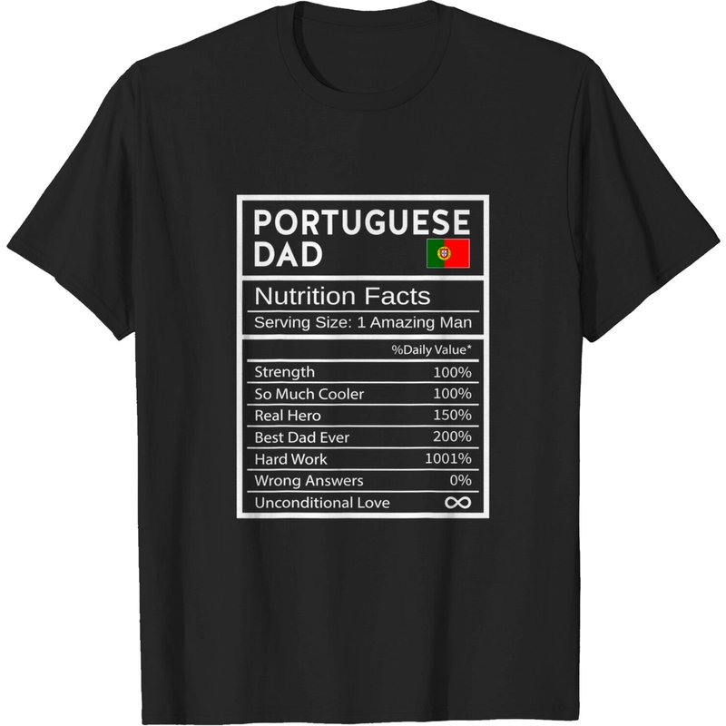 T-Shirt Mens Nutrition Facts Fierté Nationale Portugais — T-shirts pour hommes