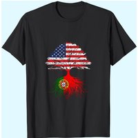 T-Shirt Drapeau du Portugal Racines Portugaises Américain pour Hommes — T-shirts pour hommes