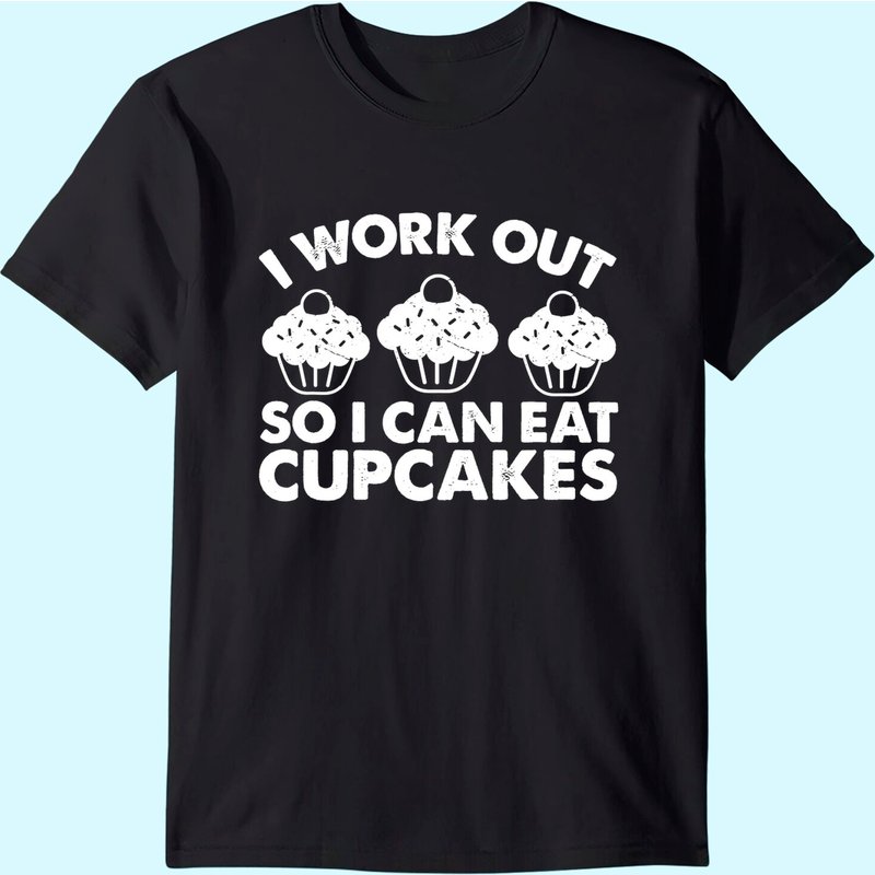 Je M'entraîne Pour Manger Des Cupcakes T-Shirt de Fitness Pour Hommes — T-shirts pour hommes