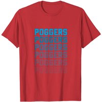 T-shirt Poggers à Mot Répété pour Hommes en Noir — T-shirts pour hommes