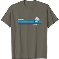 T-shirt Hawaiian Vintage 80s Palmiers et Coucher de Soleil pour Hommes