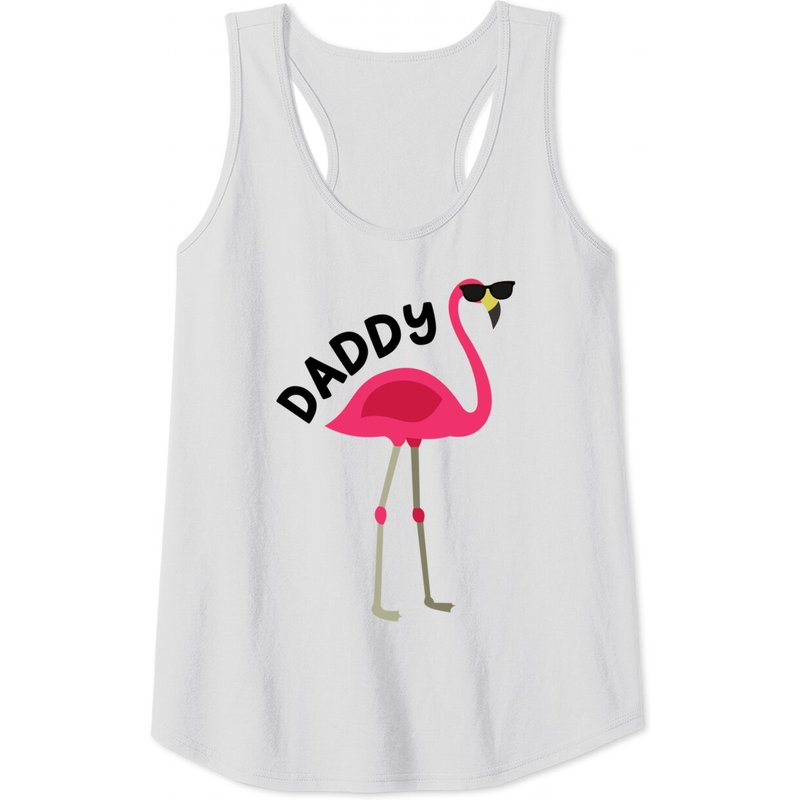 Mens Daddy Pink Flamingo Matching Family Tank Top — Mens T Shirts