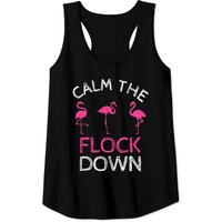 Calm The Flock Down Pink Flamingo Tank Top for Men