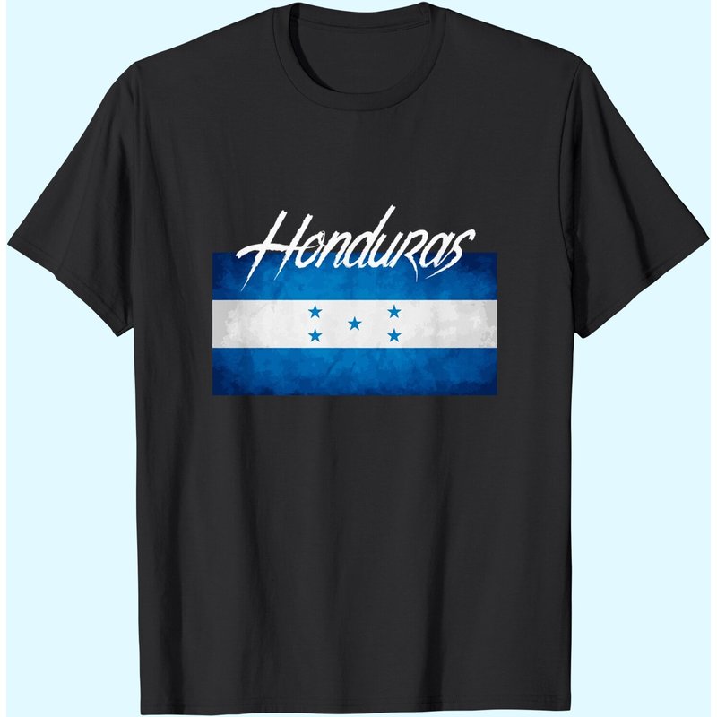 Honduras Flag T-Shirt for Men in Black — Mens T Shirts
