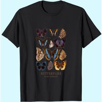 Meladyan Men's Butterfly Printed Graphic Loose Tee Short Sleeve