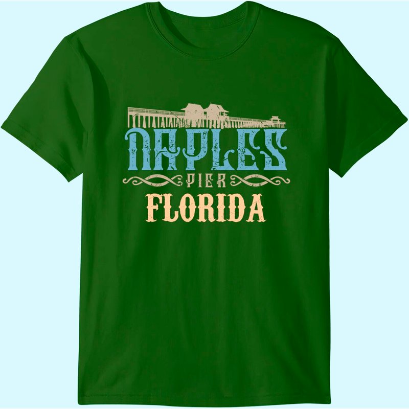 Distressed Graphic Naples Pier Florida T-Shirt for Men — Mens T Shirts