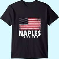 T-Shirts Drapeau Américain Naples Floride pour Hommes — T-shirts pour hommes