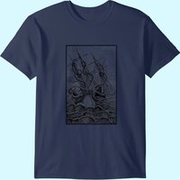 Giant Octopus Pirate Ship Vintage Kraken Sailing Squid T-Shirt — Mens T Shirts