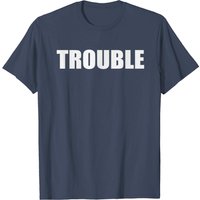 Trouble Simple T Shirt for Men in Black