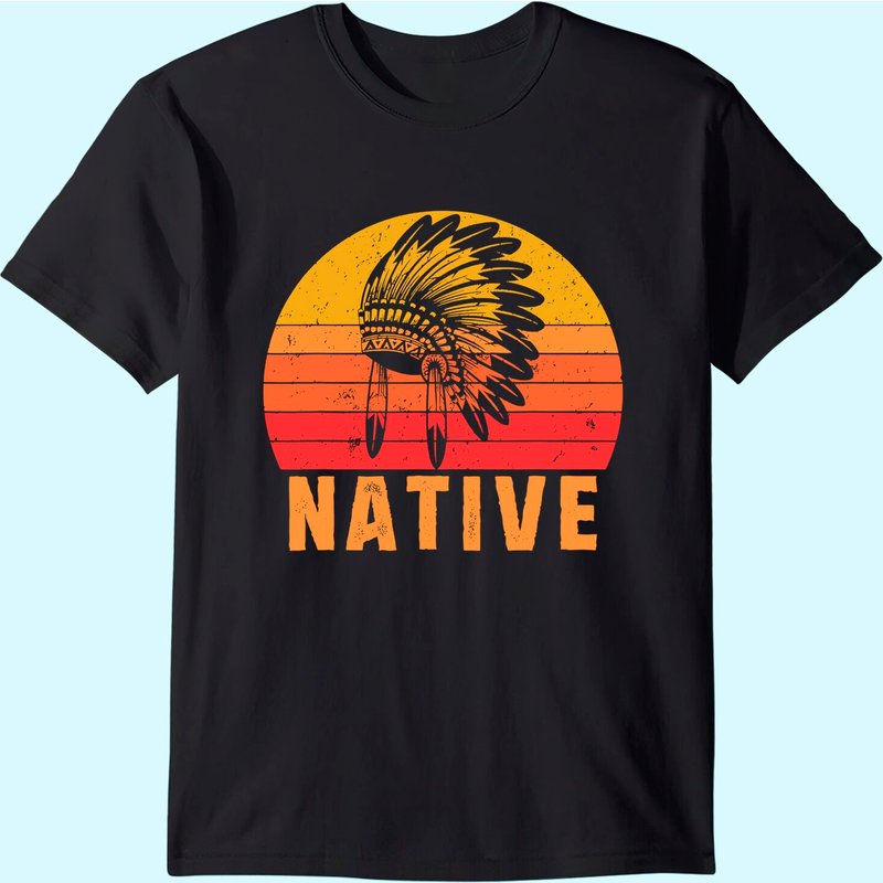 T-Shirt Vintage Indien Fierté Amérindienne pour Hommes