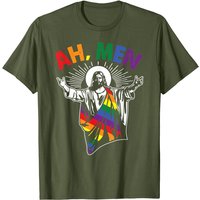 T-shirt Ah Men LGBT Gay Pride Jésus Drapeau Arc-en-ciel pour Hommes — T-shirts pour hommes