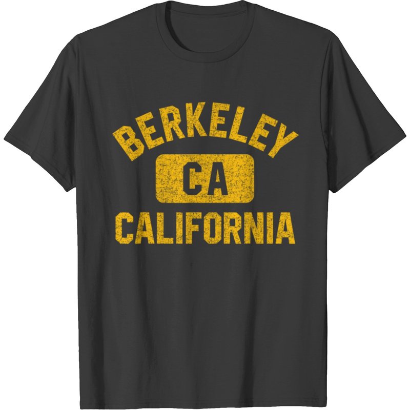 T-Shirt pour Hommes Berkeley CA Style Gym Imprimé Amber Distressé
