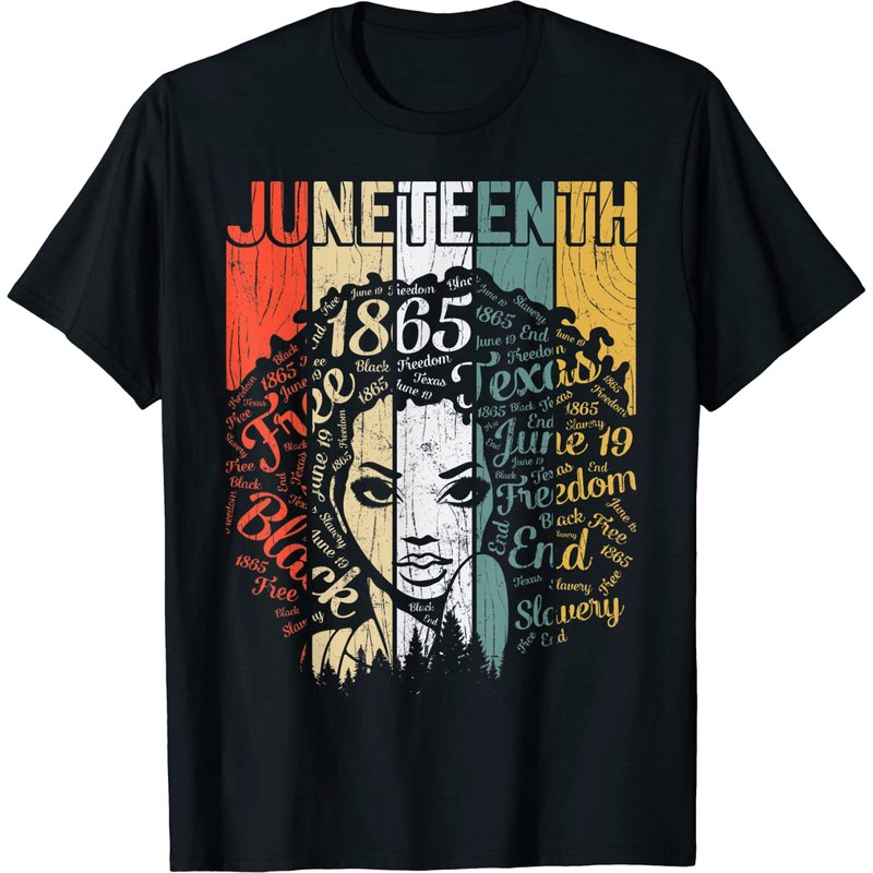 T-Shirt Juneteenth Flag BLM Afro Women 19 juin 1865 pour hommes