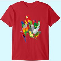 T-shirt pour hommes Parrot Flock - Macaw, Cockatoo, African Grey, Budgie — T-shirts pour hommes