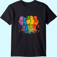 Love Parrot Men's T-Shirt Watercolor Birds Design