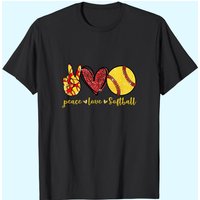 Peace Love Softball Men's T-Shirt