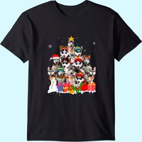 T-shirt pour hommes avec motif de Noël et Husky Sibérien — T-shirts pour hommes