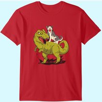 T-shirt Homme Husky Sibérien Sur Dinosaure — T-shirts pour hommes