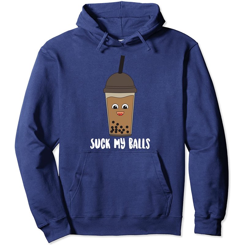 Suck My Balls Boba Bubble Tea Drink Lover Pullover Hoodie — Mens Hoodies