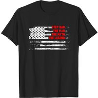 T-shirt Step Dad The Man Myth Legend Drapeau Américain Fête des Pères — T-shirts pour hommes