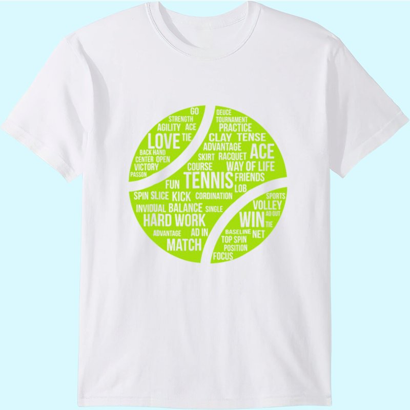 T-Shirt Citation Tennis pour Hommes en Noir — T-shirts pour hommes