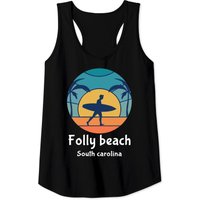 Débardeur Folly Beach Caroline du Sud pour hommes Surf Vintage Sunset — T-shirts pour hommes