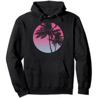 Palm Tree Silhouette Vintage Pullover Hoodie for Unisex