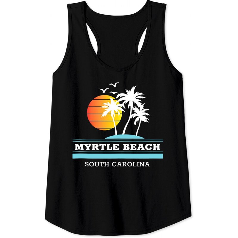 Débardeur Palmier Plage Coucher de Soleil Myrtle Beach SC pour Hommes — T-shirts pour hommes