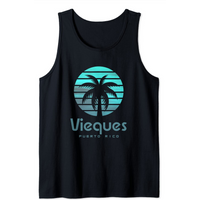 Vieques Puerto Rico Tank Top for Men - Black