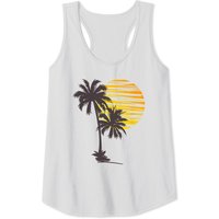 Sunset Beach Palm Tree Tank Top for Men in Dark Grey — Mens T Shirts