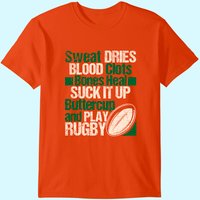 T-shirt Citation Rugby Sweat Dries Blood Clots Bones Heal pour hommes — T-shirts pour hommes