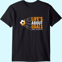 T-Shirt de Soccer pour Garçons Life's About Goals Noir — T-shirts pour hommes