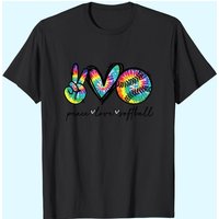 T-shirt pour hommes Peace Love Softball Tie Dye — T-shirts pour hommes