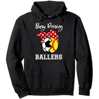 Busy Raising Ballers Softball Soccer Mom Pullover Hoodie