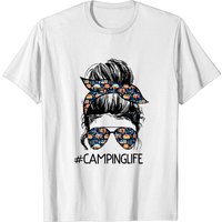 Camping Life Messy Bun Hair T-Shirt for Men