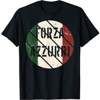 T-shirt de football Forza Azzurri 2021 Italie avec drapeau pour hommes — T-shirts pour hommes