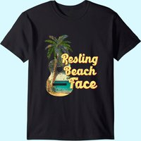 T-shirt Resting Beach Face avec guitare et palmier — T-shirts pour hommes