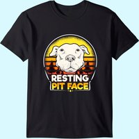 T-shirt Vintage Resting Pit Face Chien Pitbull Plage pour Hommes — T-shirts pour hommes