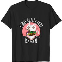 Love Ramen Japanese Noodles Cat T-Shirt for Men