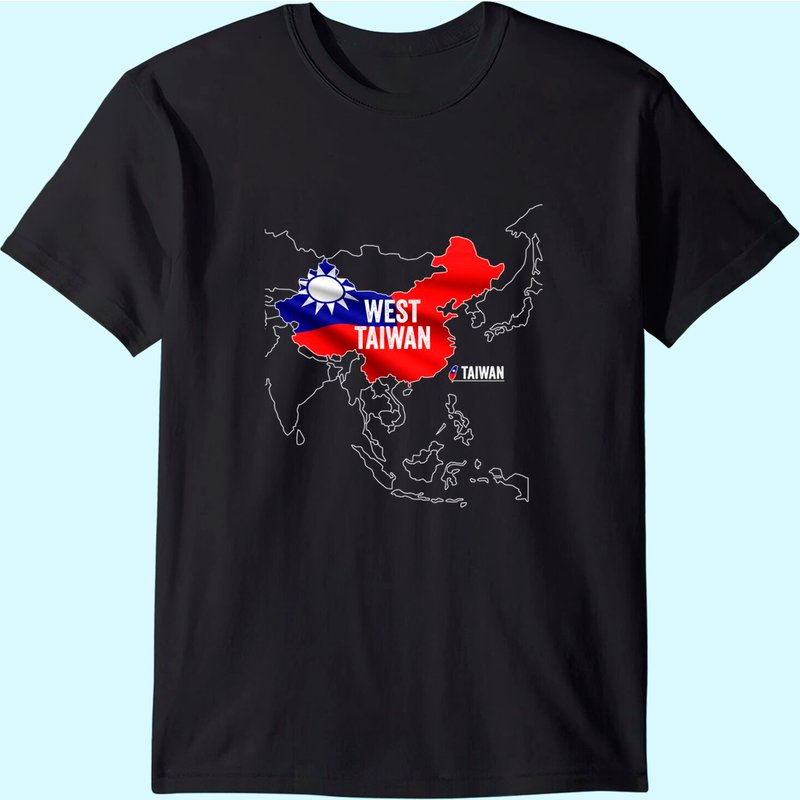 T-Shirt Carte de Taïwan Occidental pour Hommes — T-shirts pour hommes
