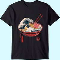 Great Ramen Wave T-Shirt for Men in Black
